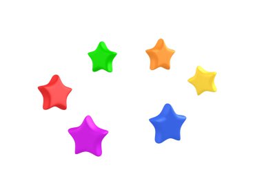 sevimli bouncy renkli yıldız 3D Rendering