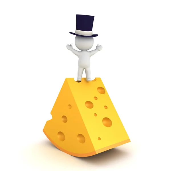 3D-Charakter ist der große Käse — Stockfoto