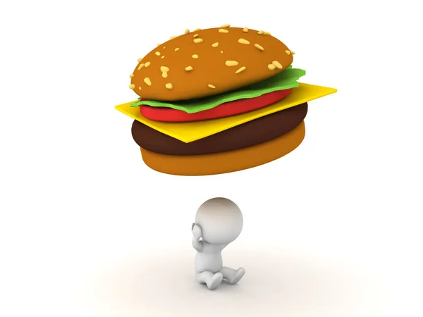 3D-rendering van snelle voedsel verslaving afbeelding — Stockfoto