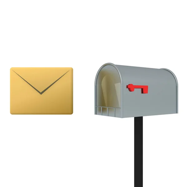 3D Letter and retro mailbox — Stock Photo, Image