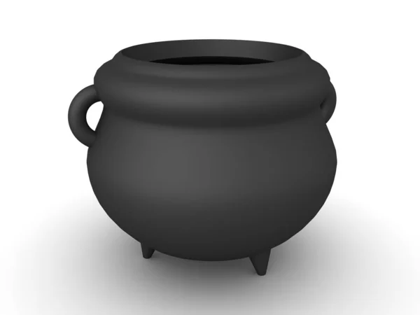 3D Rendering of a black cauldron — Stock Photo, Image