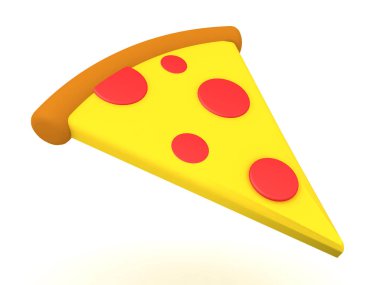 3d Pizza dilimi rendering