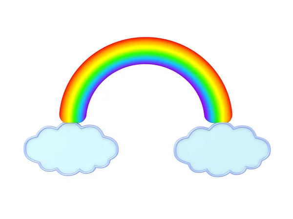 3D Renderização de nuvens e arco-íris — Fotografia de Stock