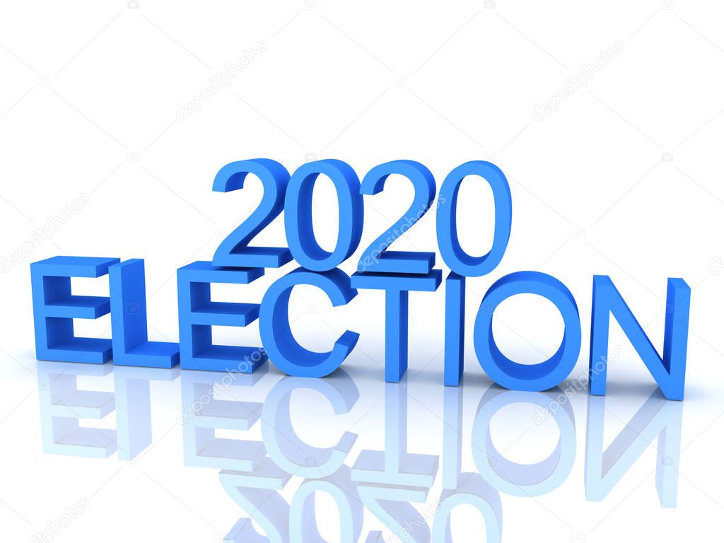 3D Rendering of text saying 2020 election