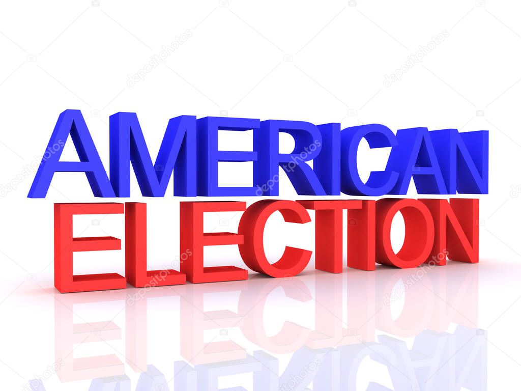 3D Rendering of american election text