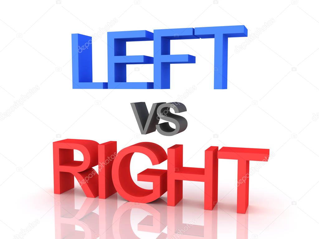 3D Rendering of Left vs Right text