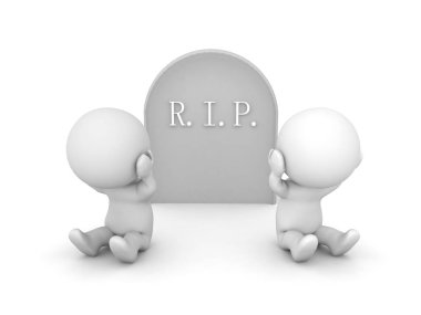 3D Rendering of coping with grief concept clipart