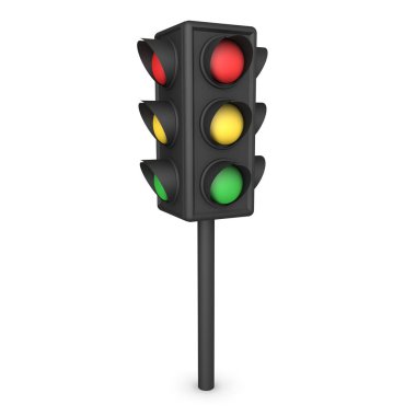 3d Kavşak trafik durdurma ışığının görüntülemi