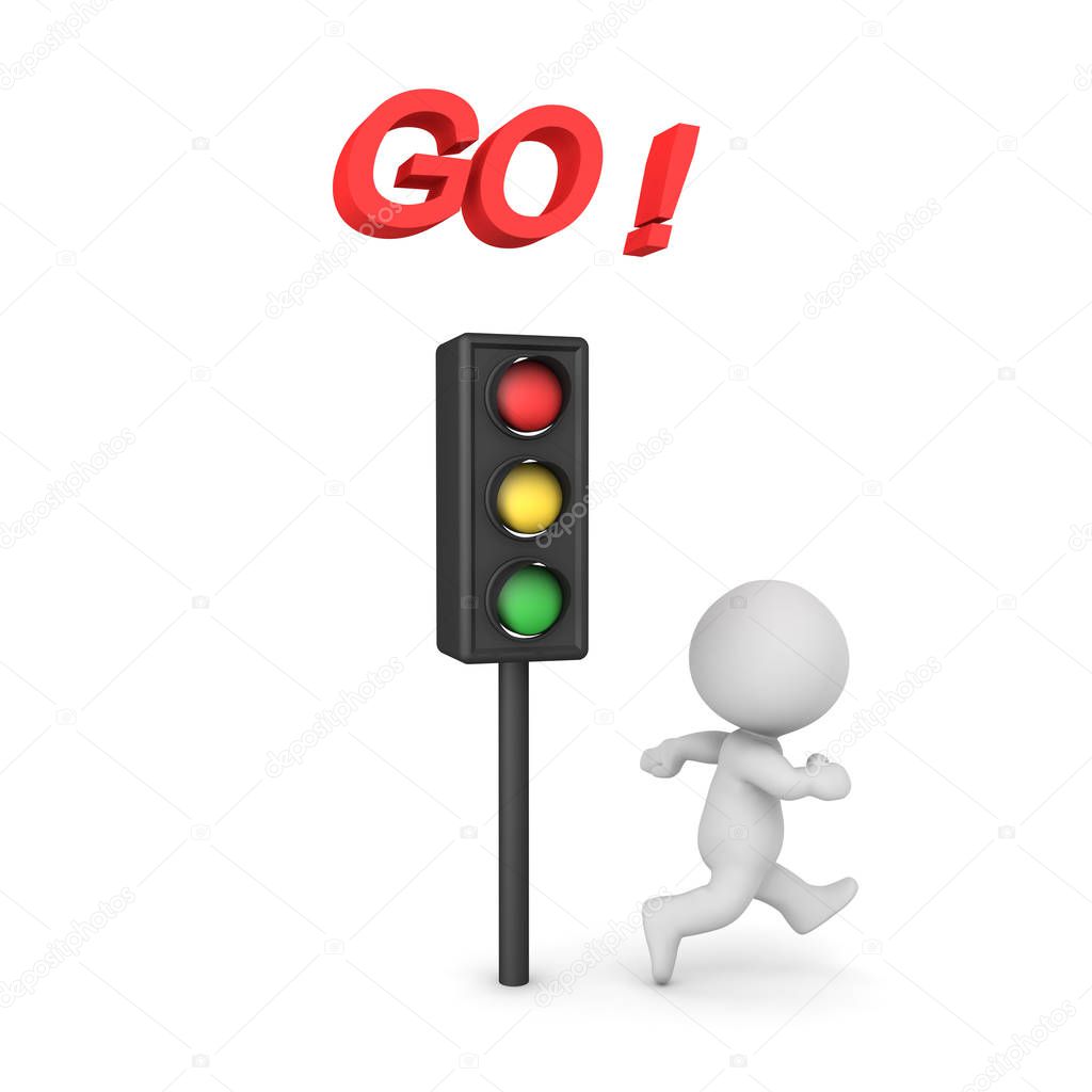 3D Character running off because stop sign is showing green ligh