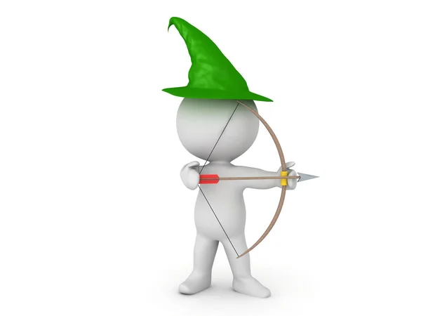 3D-rendering av Robin Hood som karaktär — Stockfoto