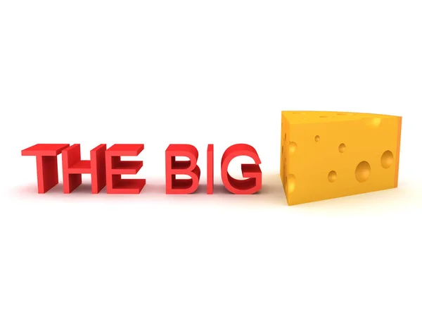 3D-Darstellung des Bildes, das den großen Käse sagt — Stockfoto