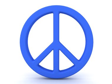 3D Rendering of peace sign clipart