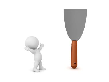 3d Karakter boya kazıyıcı spackle bakarak