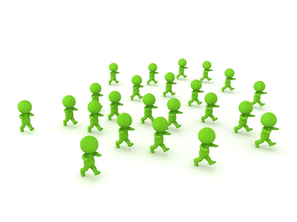 3D Rendering of many green zombies — Stock Photo, Image