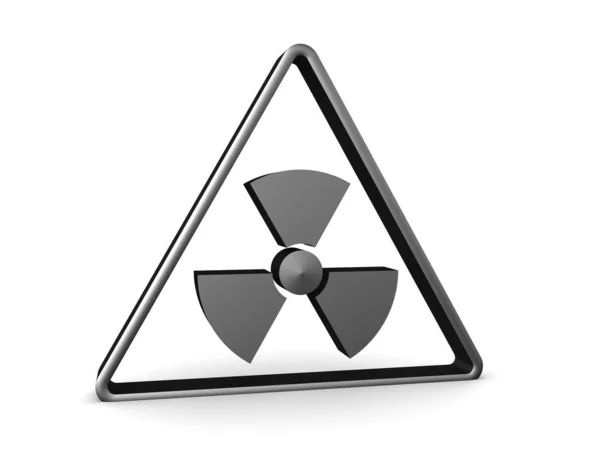 3D-rendering av radioaktiv varningsskylt — Stockfoto
