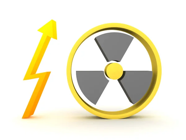 3D рендеринг логотипа ядерной энергетики — стоковое фото
