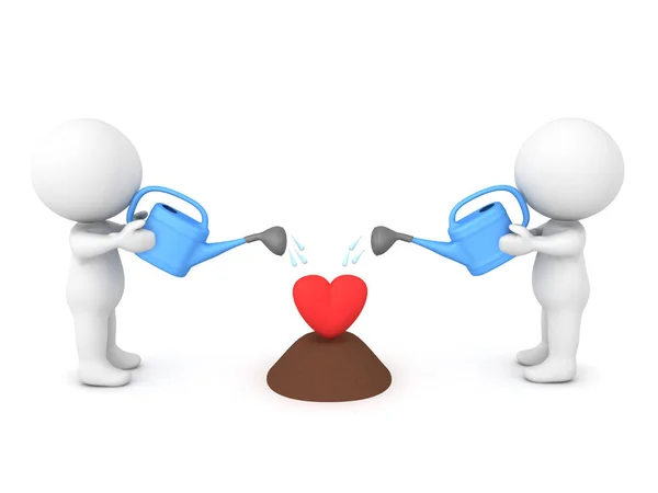 사랑의 관계를 발전시키는 3D 컨셉 이미지 — 스톡 사진