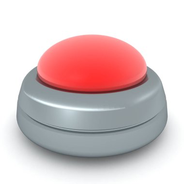 Büyük kırmızı düğme 3d Rendering