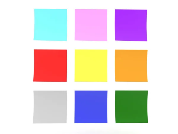 3D renderelés öntapadó post tudomásul veszi a különböző színek — Stock Fotó
