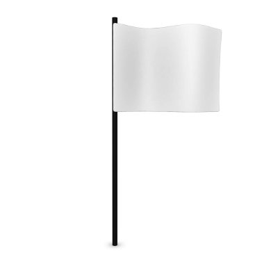 3d Beyaz bayrak render