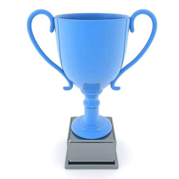3D Rendering of light blue championship cup — Stock Photo, Image