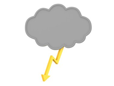 3d Ondan gelen şimşek ile kara bulut un görüntülemi