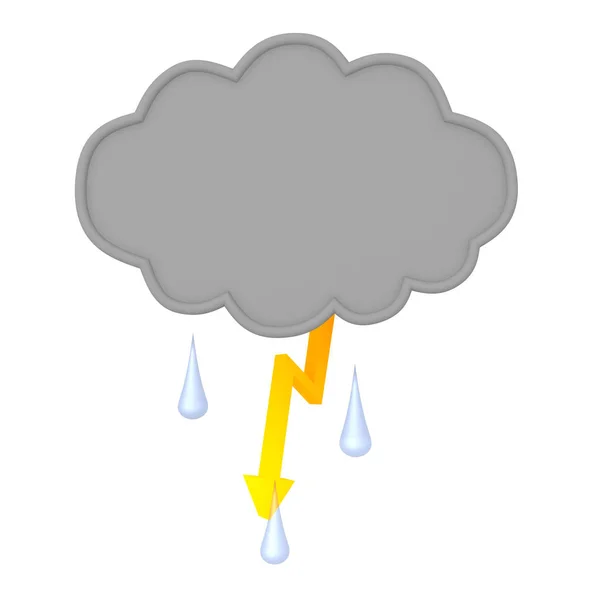 3D Rendering of stormcloud with rain droplets — Stock Photo, Image