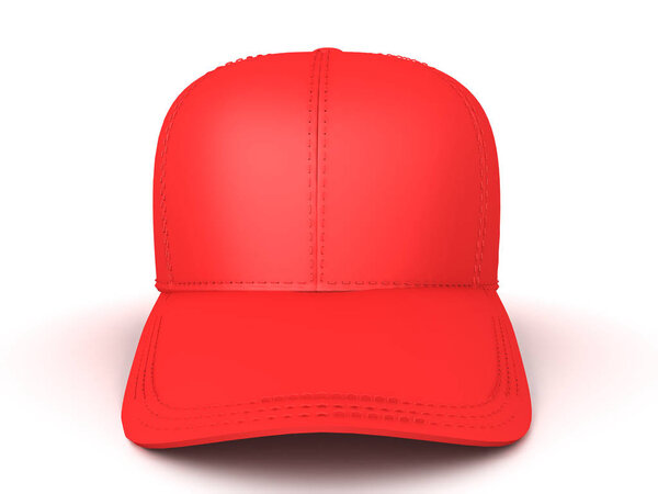 3D Rendering of red baseball cap
