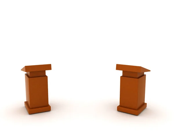 Representación 3D de dos lecterns de debate — Foto de Stock