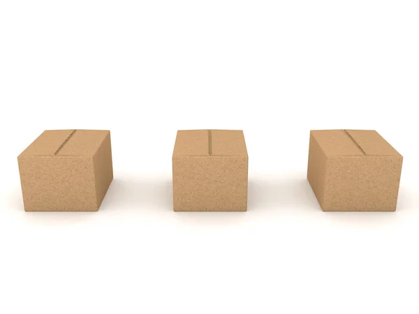 3D Rendering of three boxes — Stock Photo, Image