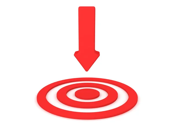 3d Czerwona strzałka wskazująca cel Obrazy Stockowe bez tantiem