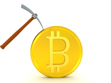 Bitcoin madenciliği kavramının 3d yorumlanması