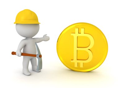 3D madenci bitcoin gösteriyor