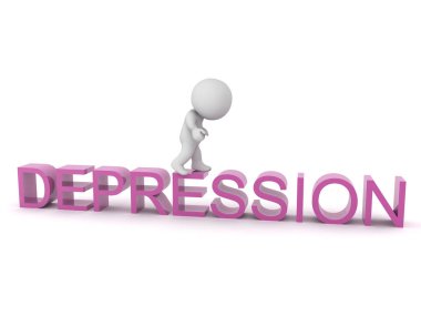 3D Hüzünlü Karakter Metnin üzerinde durarak Depresyon diyor