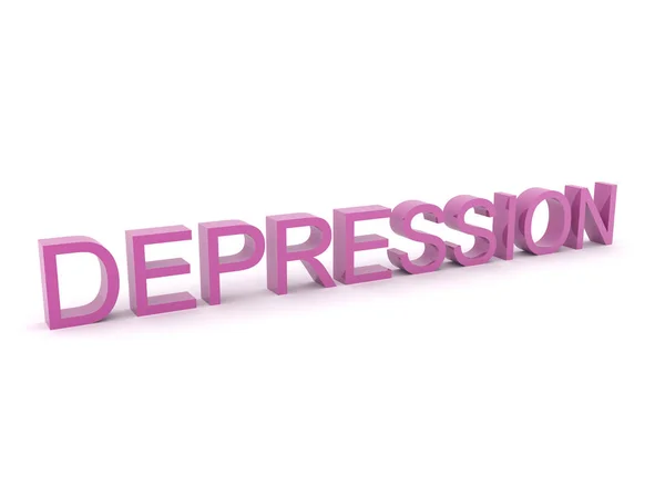 3d lila Text sagt Depression — Stockfoto