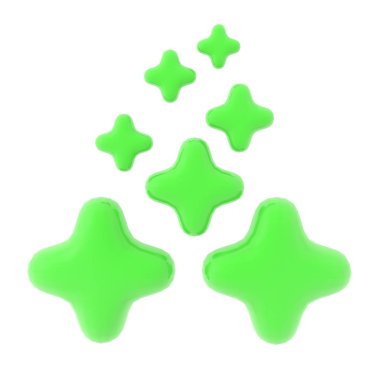 3d Parlak yeşil haçların oluşturulması