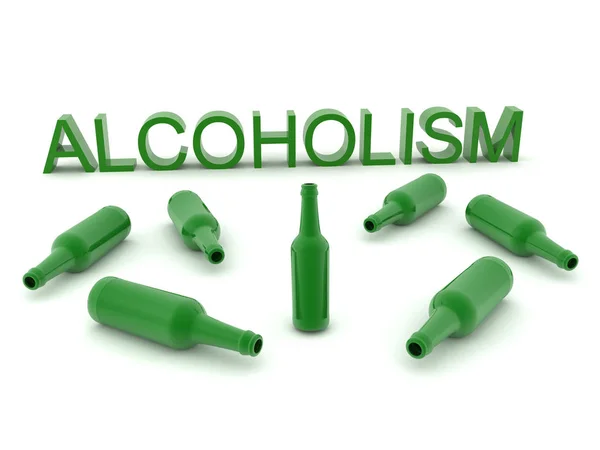 3D Rendering showing alcohol addiction — Stock Photo, Image