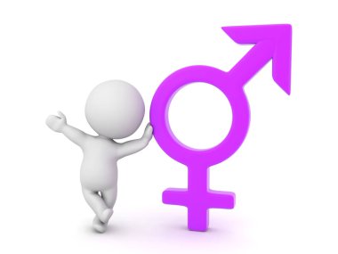 Transseksüel sembolüne dayanan 3D Karakter