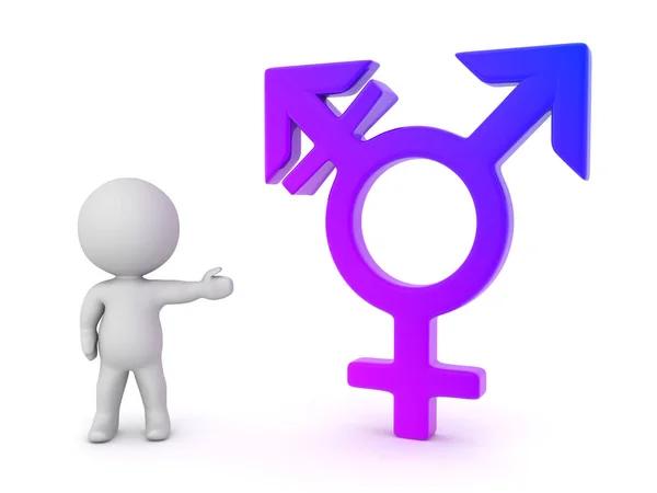 3D-Zeichen, die auf Transgender-Symbol hindeuten — Stockfoto