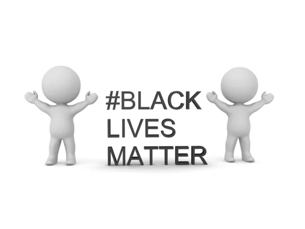 Characters Arms Raised Next Black Lives Matter Text Rendering Isolated — Stock Photo, Image