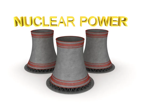 Koncepce Jaderné Energie Image Vykreslování Izolované Bílém — Stock fotografie