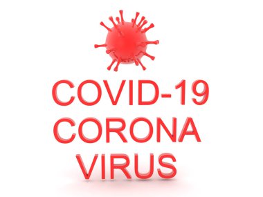 Covid-19 Corona virüsünden kaçan 3 boyutlu karakterler. 3B görüntüleme beyaz üzerine izole edildi. 