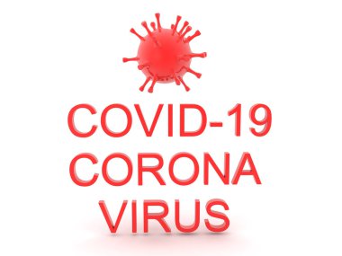 Covid-19 Corona virüsünden kaçan 3 boyutlu karakterler. 3B görüntüleme beyaz üzerine izole edildi. 