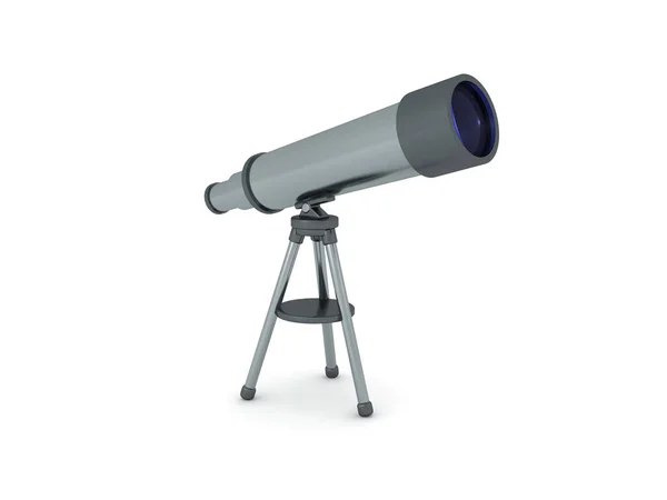 望遠鏡の3Dレンダリング 白で隔離されたレンダリング — ストック写真