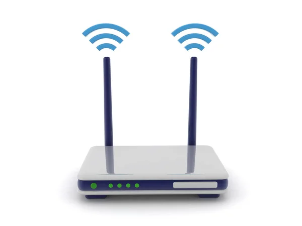 Rendering Eines Routers Rendering Isoliert Auf Weiß — Stockfoto