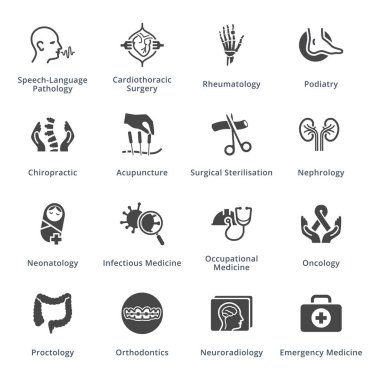 Medical Services & Specialties Icons Set 4 - Black Series clipart