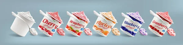 Yoğurt dolu Doğal Yunan Yoğurt Paket Tasarımı