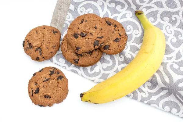 クッキー バナナ チョコレート クッキー — ストック写真