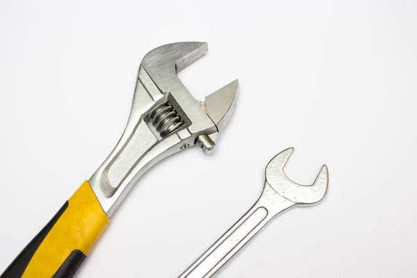 Moersleutel Verstelbare Sleutel Hulpmiddelen Voor Reparatie Moersleutel Geïsoleerd Achtergrond Van — Stockfoto
