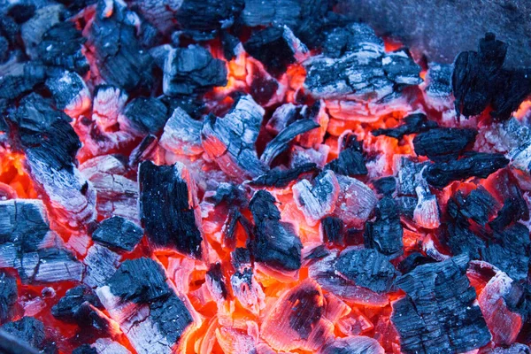 Smoldering Charcoal Beautiful Fiery Background — Stock Photo, Image